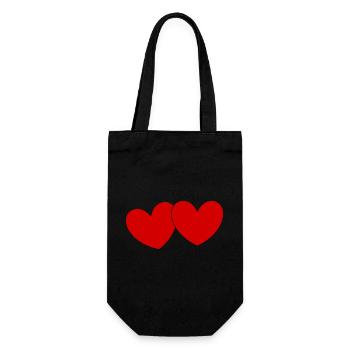Heart Valentine's Day Gift Valentine's Day - Gift Bag for Bottles - black - Front
