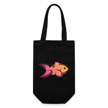 fish fish water sea colors symbol icon logo - Gift Bag for Bottles - black - Front