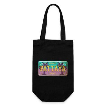 Pattaya Thailand Vintage Schild - Geschenkbeutel für Flaschen - Schwarz - Vorne