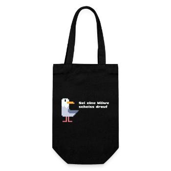sei eine pixel Möwe - Geschenkbeutel für Flaschen - Schwarz - Vorne