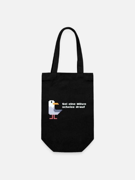 sei eine pixel Möwe - Geschenkbeutel für Flaschen - Schwarz