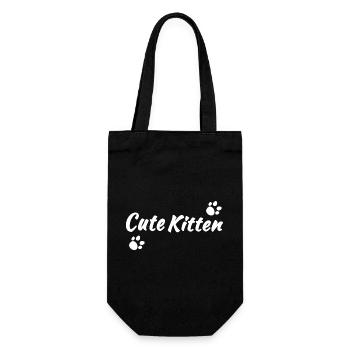 Cute Kitten hell, Tier Tatzen, für mama - Geschenkbeutel für Flaschen - Schwarz - Vorne