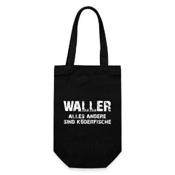 Waller Köderfisch Spruch Streetwear - Geschenkbeutel für Flaschen - Schwarz - Vorne