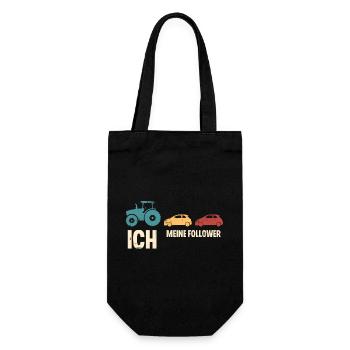 Landwirt Traktor Bauer Ich Meine Follower - Geschenkbeutel für Flaschen - Schwarz - Vorne