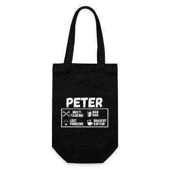 Peter - Geschenkbeutel für Flaschen - Schwarz - Vorne