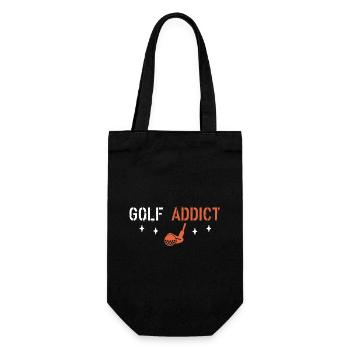 Golf-Süchtige - Geschenkbeutel für Flaschen - Schwarz - Vorne
