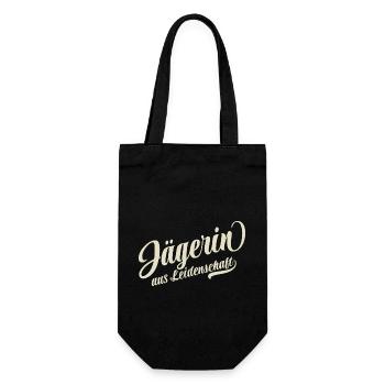 Jägerin aus Leidenschaft - Motivation und Erfolg - Geschenkbeutel für Flaschen - Schwarz - Vorne