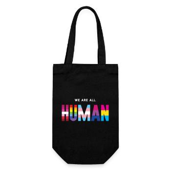 Pride Month LGBT - We Are All Human - Gift Bag for Bottles - black - Front