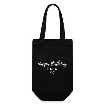 Happy Birthday Papa - Geschenkbeutel für Flaschen - Schwarz - Vorne