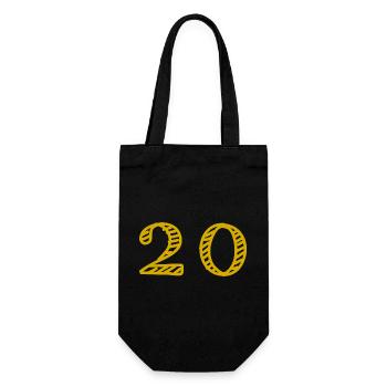 20. 20 ANS. 20e ANNIVERSAIRE. ANNIVERSAIRE 20 ANS. - Sac à bouteille - noir - Devant