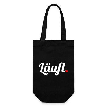 Läuft. - Geschenkbeutel für Flaschen - Schwarz - Vorne