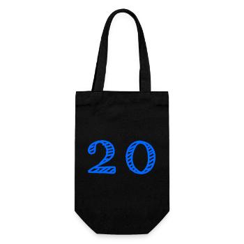 20. 20 ANS. 20e ANNIVERSAIRE. ANNIVERSAIRE 20 ANS. - Sac à bouteille - noir - Devant