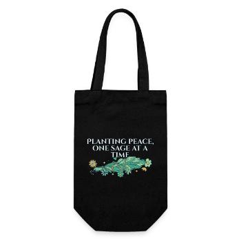 Planter la paix, un sage à la fois, des bâtons de tache - Sac à bouteille - noir - Devant