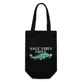 Burning Sage Vibes Only Smudge Sticks Healing - Gift Bag for Bottles - black - Front