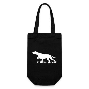 Pointer protruding (white) - Gift Bag for Bottles - black - Front