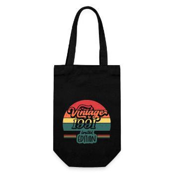 Vintage 1991 Limited edition - Gift Bag for Bottles - black - Front