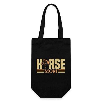 Vintage Western Pferde-Mama - Geschenkbeutel für Flaschen - Schwarz - Vorne
