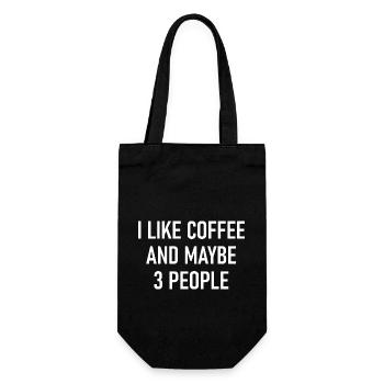 Ich mag Kaffee - Geschenkbeutel für Flaschen - Schwarz - Vorne