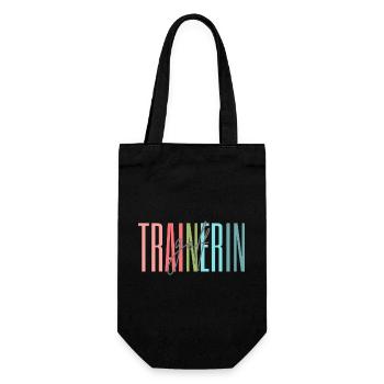 Trainerin Golf Golftrainerin Golferin Geschenk - Geschenkbeutel für Flaschen - Schwarz - Vorne