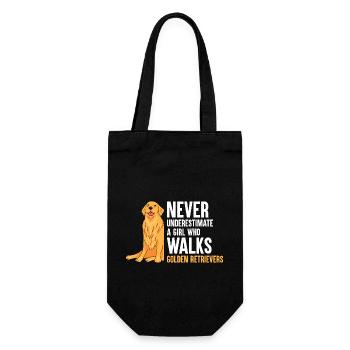 Ne sous-estimez jamais une fille qui marche en Golden Retrie - Sac à bouteille - noir - Devant