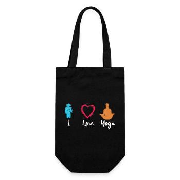Ich liebe Yoga - Geschenkbeutel für Flaschen - Schwarz - Vorne