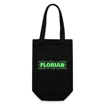 Vorname Florian - Geschenkbeutel für Flaschen - Schwarz - Vorne