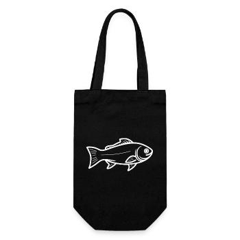 Fish Drawing - Gift Bag for Bottles - black - Front