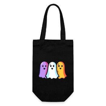 Geister Halloween Bunt - Geschenkbeutel für Flaschen - Schwarz - Vorne
