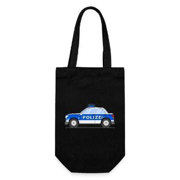 Police car in blue and silver - Gift Bag for Bottles - black - Front