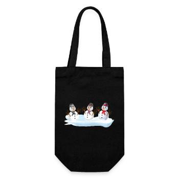 Snowmen - Snowman Christmas squad - Gift Bag for Bottles - black - Front