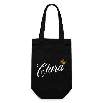 Clara Custom Name für Frauen Kinder Kleinkinder - Clara - Geschenkbeutel für Flaschen - Schwarz - Vorne