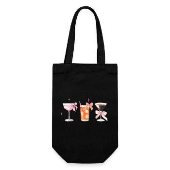 Cocktails coquettes élégants avec thé Bows - Sac à bouteille - noir - Devant