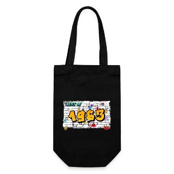 Retro 1963 Graffiti – 62 Jahre Iconic Edge - Geschenkbeutel für Flaschen - Schwarz - Vorne