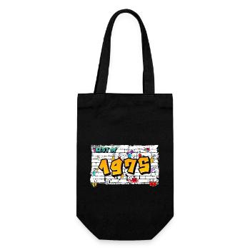 Retro Rebel 1975 Graffiti – 50 Jahre zeitlos - Geschenkbeutel für Flaschen - Schwarz - Vorne