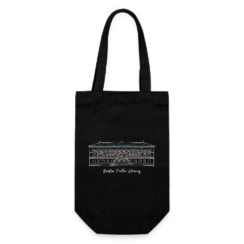 Boston, Drawing Public Library, USA - Gift Bag for Bottles - black - Front