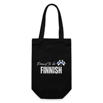 Proud Finn, I love Finland - Gift Bag for Bottles - black - Front