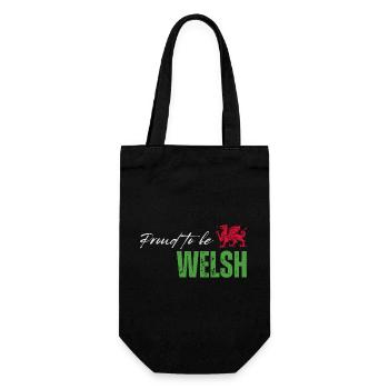 Stolzer Waliser, ich liebe Wales - Geschenkbeutel für Flaschen - Schwarz - Vorne