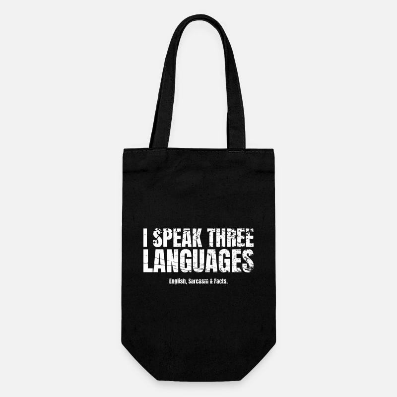 Sarcasm I speak three languages - Gift Bag for Bottles - black