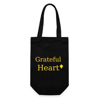 Dankbares Herz Motiv Gelb - Geschenkbeutel für Flaschen - Schwarz - Vorne