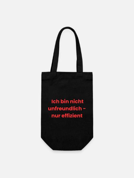 Unfreundlich-effizient - Geschenkbeutel für Flaschen - Schwarz