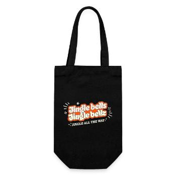 Weihnachtsfestliche und farbenfrohe Jingle Bells humorvoll - Geschenkbeutel für Flaschen - Schwarz - Vorne