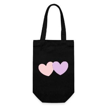 Cadeau pastel en cœur pour la Saint-Valentin - Sac à bouteille - noir - Devant