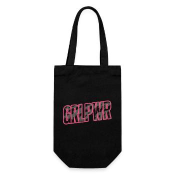 GRL PWR Lettering Pink Camouflage JDM Sticker - Gift Bag for Bottles - black - Front