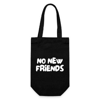 no new friends - Geschenkbeutel für Flaschen - Schwarz - Vorne