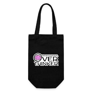 Professional Overthinker Lustig Grübeln Angst Logo - Geschenkbeutel für Flaschen - Schwarz - Vorne