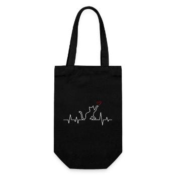 ECG du chat Battement de cœur Pouls Cœur - Sac à bouteille - noir - Devant