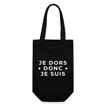 I Sleep Therefore I Am - Sleep Humor - Gift Bag for Bottles - black - Front