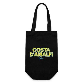 Costa d'Amalfi und Zitrone in Italien Amalfiküste - Geschenkbeutel für Flaschen - Schwarz - Vorne