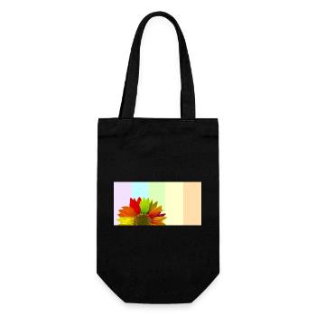 Colorful Rainbow Sunflower – Pastel Stripe Aesthet - Gift Bag for Bottles - black - Front