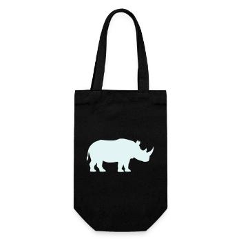 Pastell Rhino Silhouette - Geschenkbeutel für Flaschen - Schwarz - Vorne
